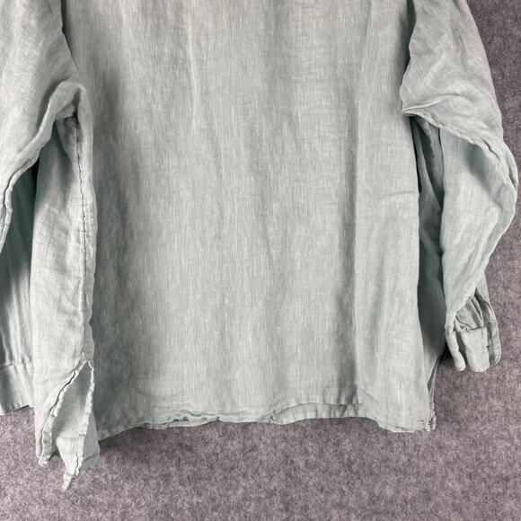 J Jill Love Linen Tunic Top Womens 2X Pale Green Coastal Relaxed Beachy - Picture 11 of 15